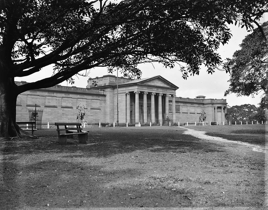 National Art Gallery of New South Wales from the Domain, 1927 — photograph, from Art Gallery of New South Wales, circa 1927