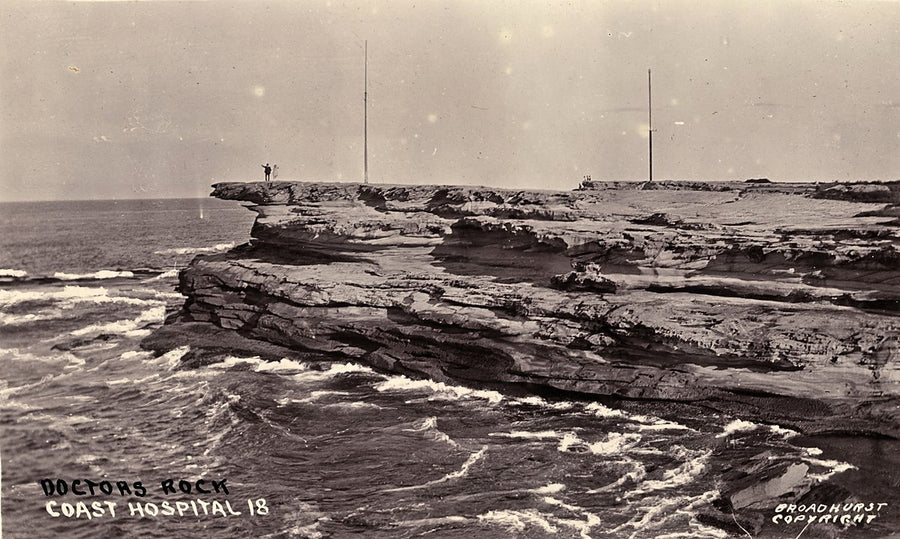 Doctors Rock, Coast Hospital, Little Bay — photograph, from Little Bay, c. 1900–27