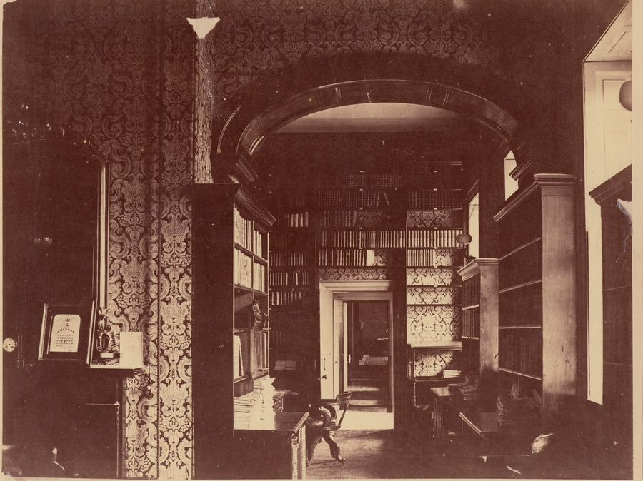 Interior of the Parliamentary Library, Parliament House, Sydney — photograph, from Parliamentary Library, Parliament House, Macquarie Street, Sydney, circa 1871