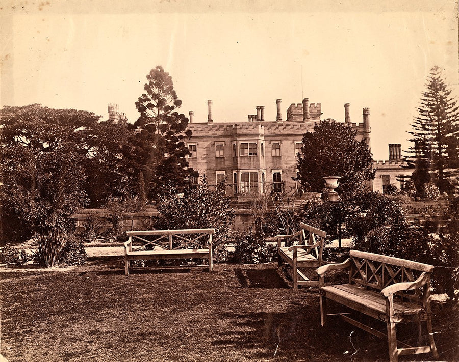 Government House, Sydney, from the garden lawn — photograph, from Government House, circa 1880
