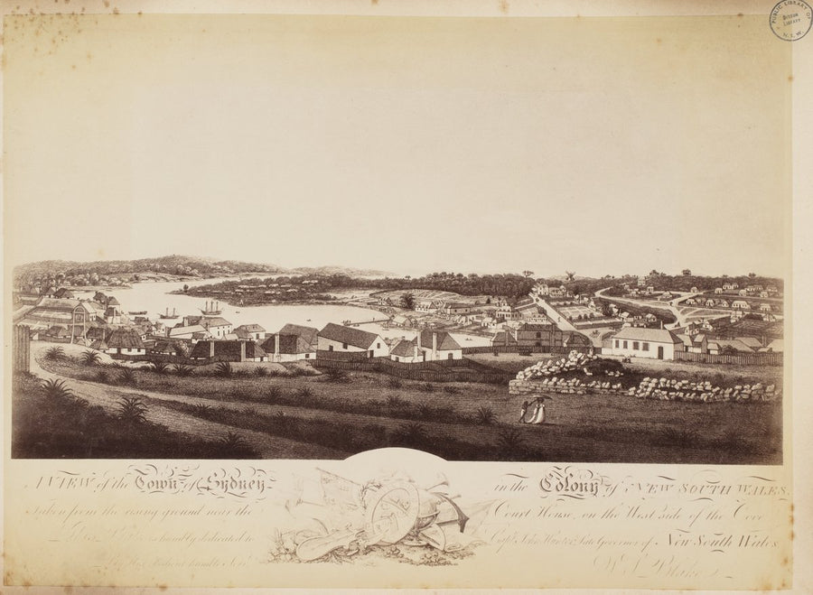 Town of Sydney from the west side of the Cove, after Thomas Watling, 1802 — photograph, from Sydney Cove, Sydney, circa 1870
