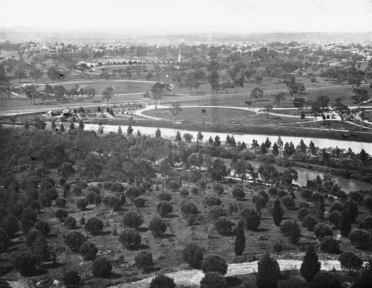 Melbourne from the Government House tower — photograph, from Government House, circa 1870