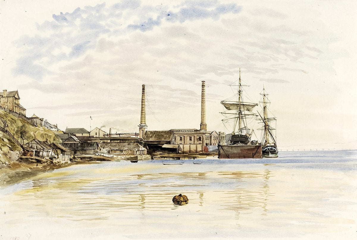 Gas Works, Millers Point, c. 1873 — illustration, from Millers Point, circa 1873