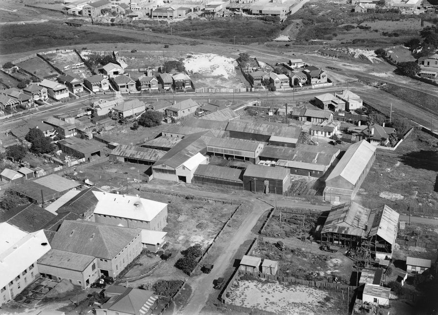 Milton Kent aerial view over an inner-Sydney industrial and residential district, 1930s — photograph, circa 1930