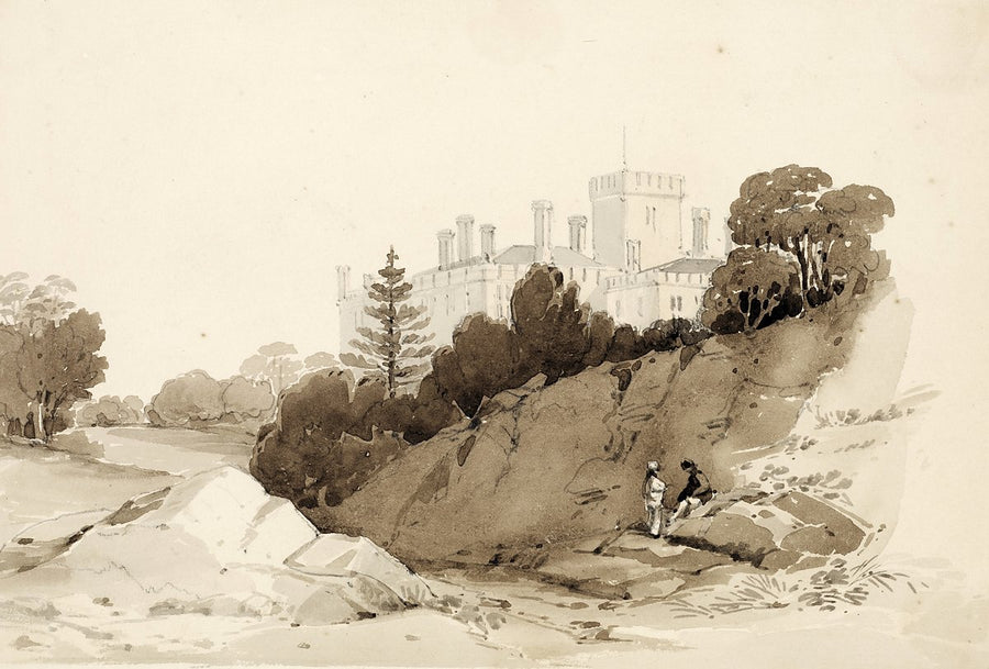 Government House, Sydney, sketched in sepia wash — illustration, from Government House, circa 1847