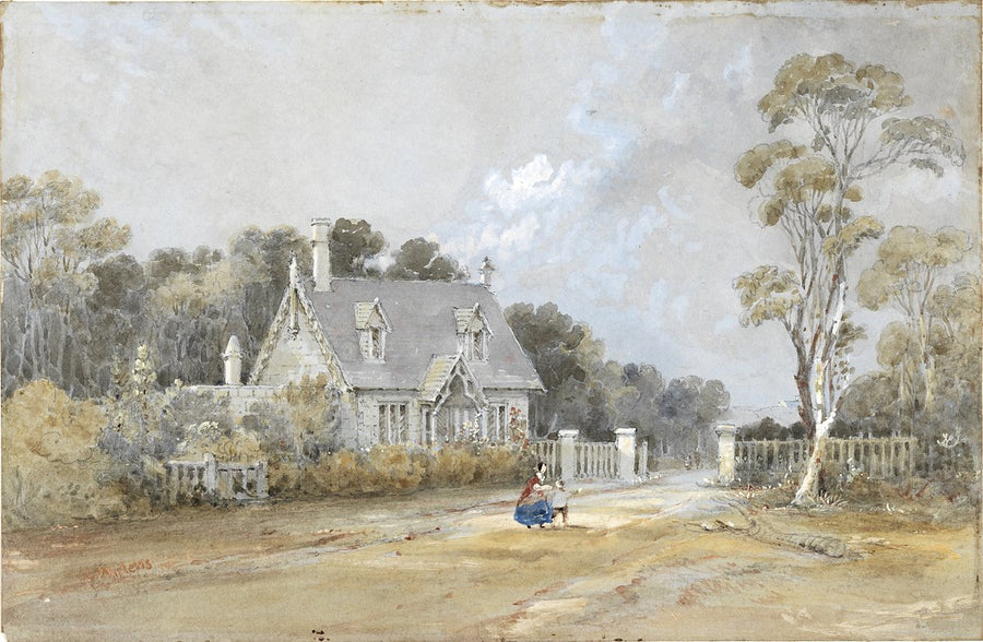 Canterbury House, Ashfield: the drive, ca 1860 — illustration, from Ashfield, circa 1860