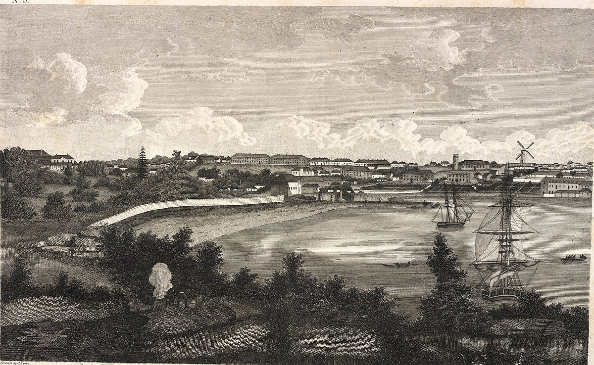 Sydney Cove from Bennelong Point, 1813 — illustration, from Bennelong Point / Dubbagullee, circa 1813