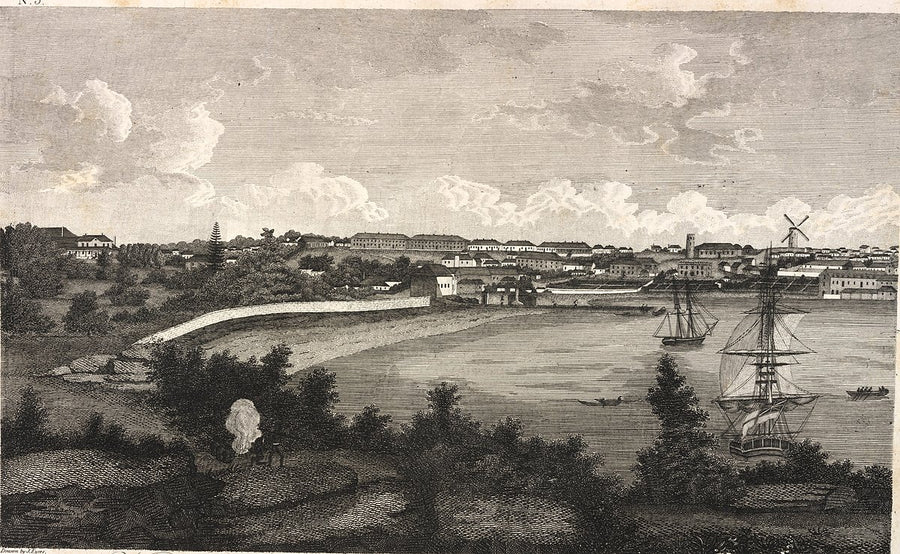 Sydney Cove from Bennelong Point, 1813 — illustration, from Bennelong Point / Dubbagullee, circa 1813