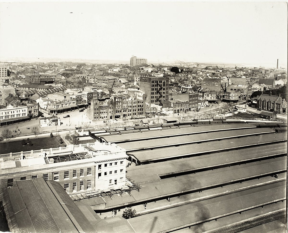 Central Railway Station from above, Sydney — photograph, from Randle Street, circa 1871