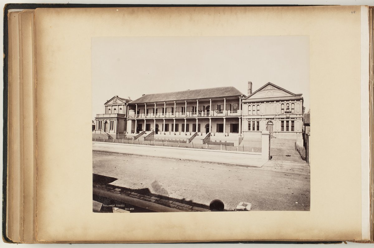 Parliament House, Macquarie Street, December 1870 — photograph, from Parliament House, Macquarie Street, Sydney, circa 1870