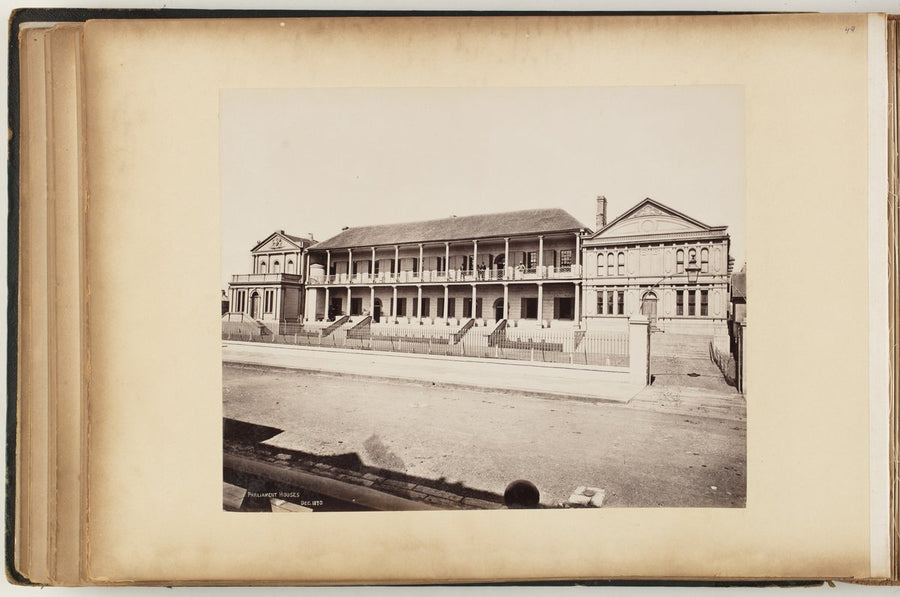 Parliament House, Macquarie Street, December 1870 — photograph, from Parliament House, Macquarie Street, Sydney, circa 1870