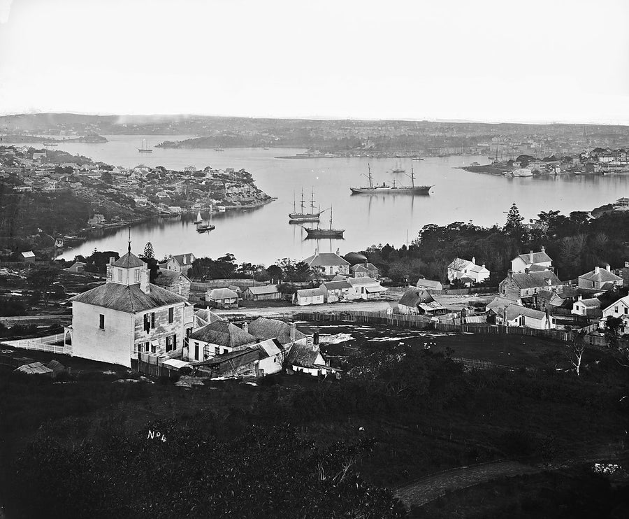 Sydney Harbour from Holtermann's house, Lavender Bay — photograph, from Lavender Bay, 1875