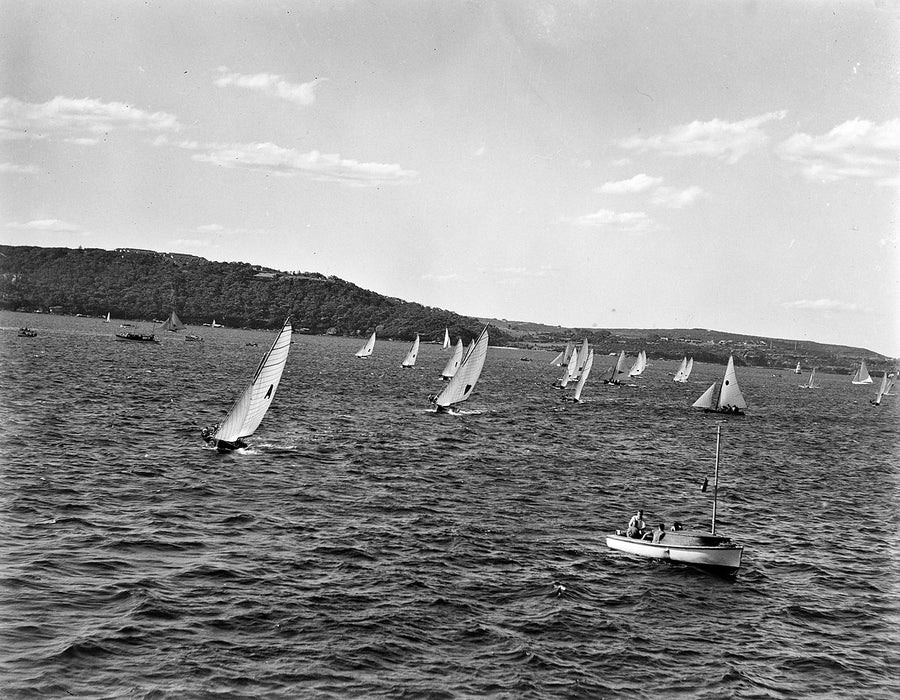 Yacht race on Sydney Harbour — photograph, from Sydney, circa 1937