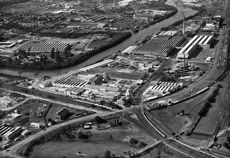 James Hardie works at Camellia on the Parramatta River — photograph, from Camellia, c. 1950