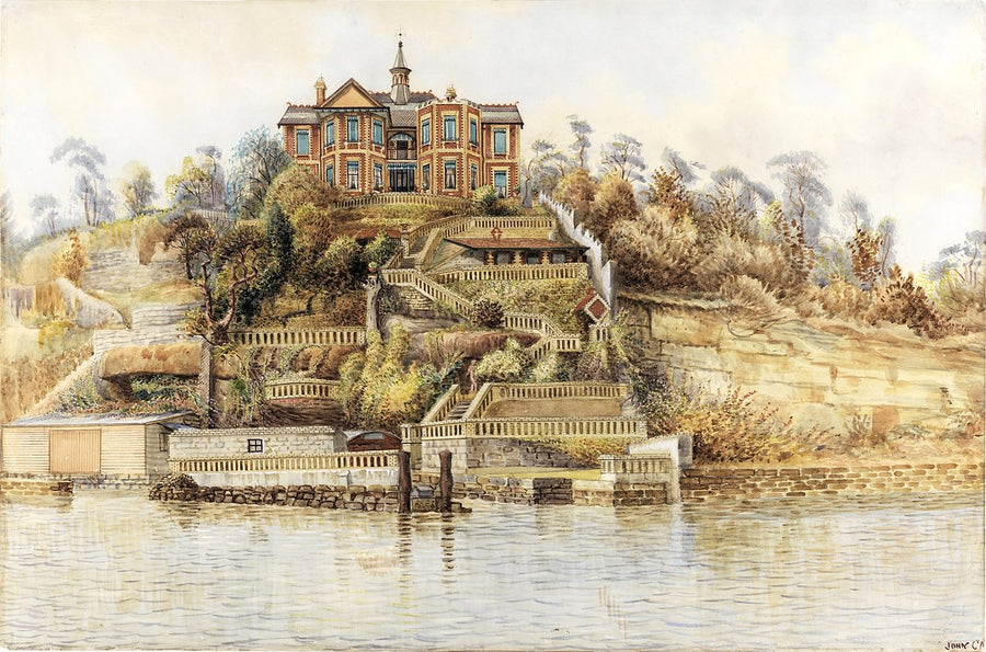 Bayard, Wolseley Road, Point Piper — watercolour by John Campbell — illustration, from Wolseley Road, circa 1900