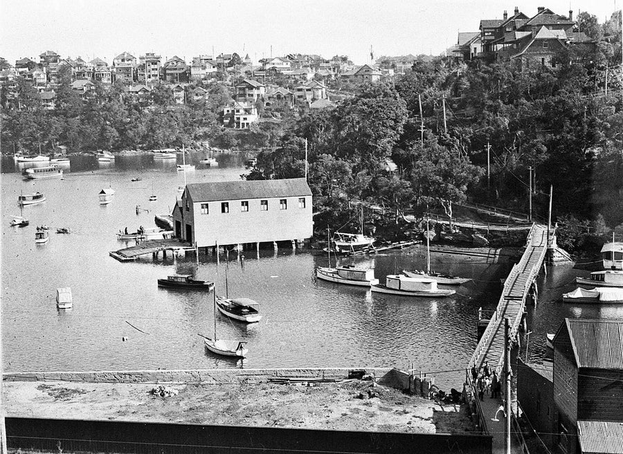 Mosman Bay and the Bolivia Bridge, 1930 — photograph, from Mosman Bay, circa 1930