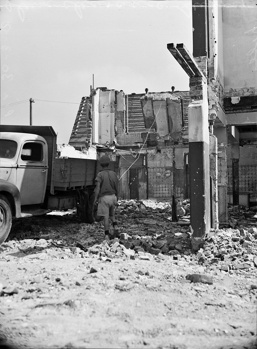 Demolition of terrace houses, Surry Hills, March 1950 — photograph, from Surry Hills, circa 1950