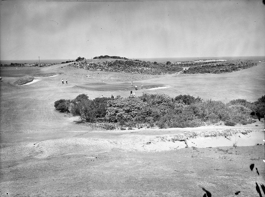 Golfers on the New South Wales Golf Club course, La Perouse — photograph, from La Perouse, 1935