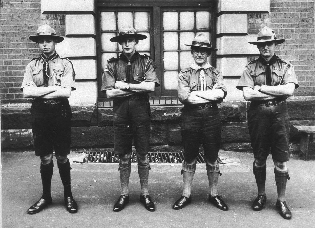 Four scouts in uniform, Sydney, 1930 — photograph, from Sydney, NSW, circa 1930