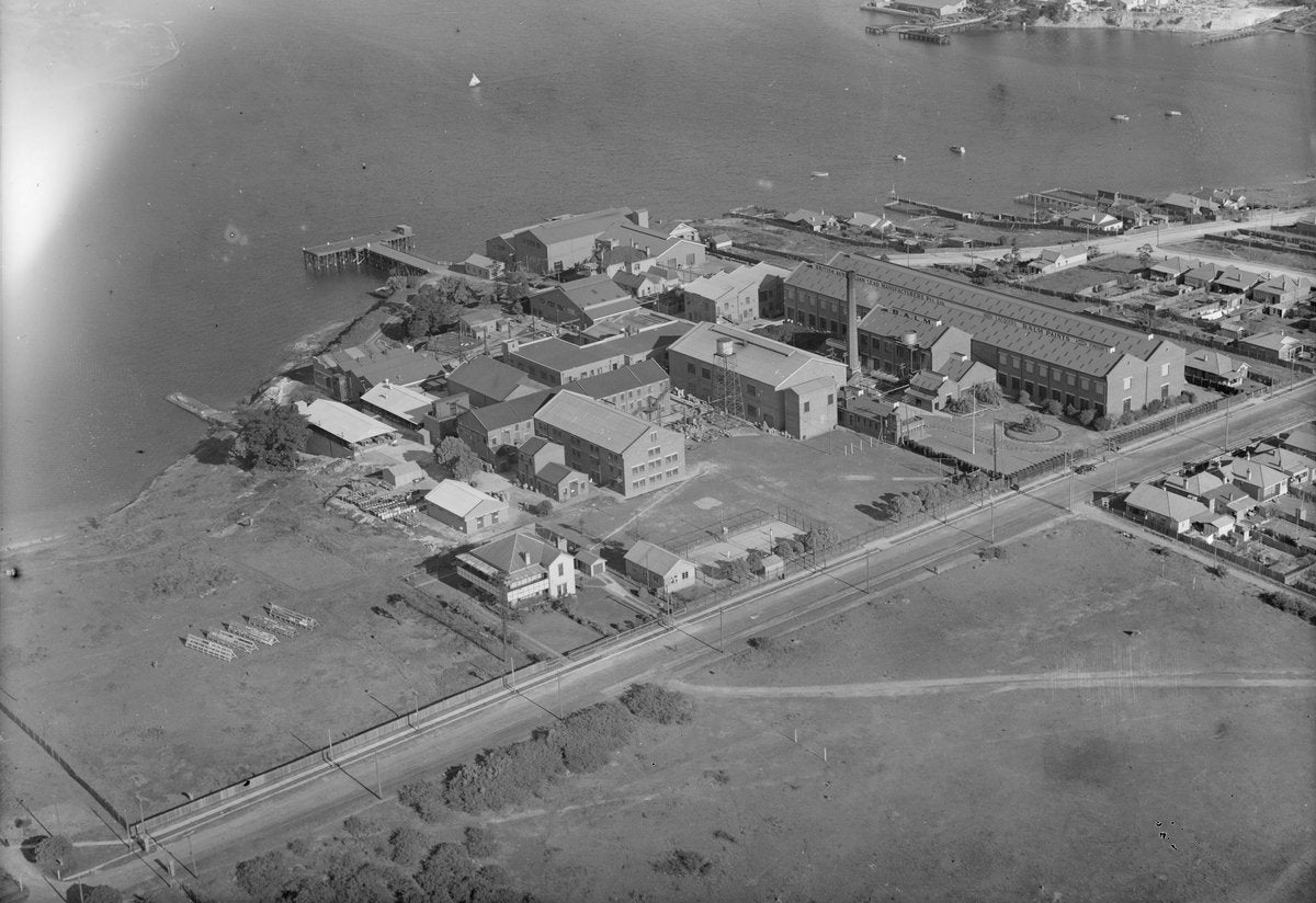 B.A.L.M. Paints factory on Cabarita Point — photograph, from Cabarita, circa 1935
