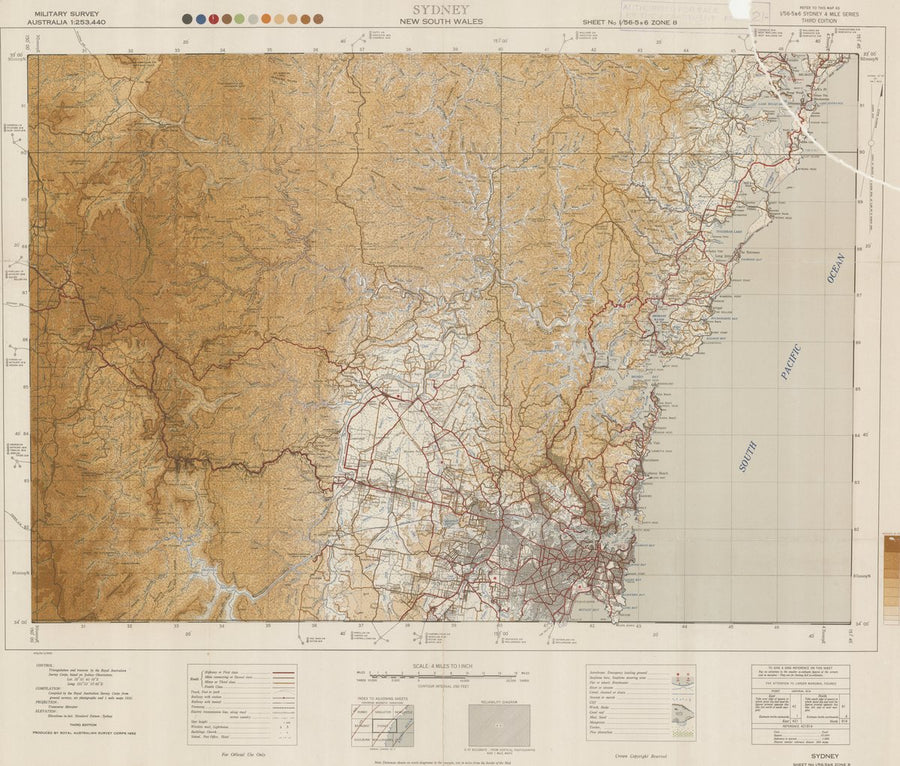 Sydney region military survey sheet, 1:253,440, third edition (1952) — map, from null, circa 1952