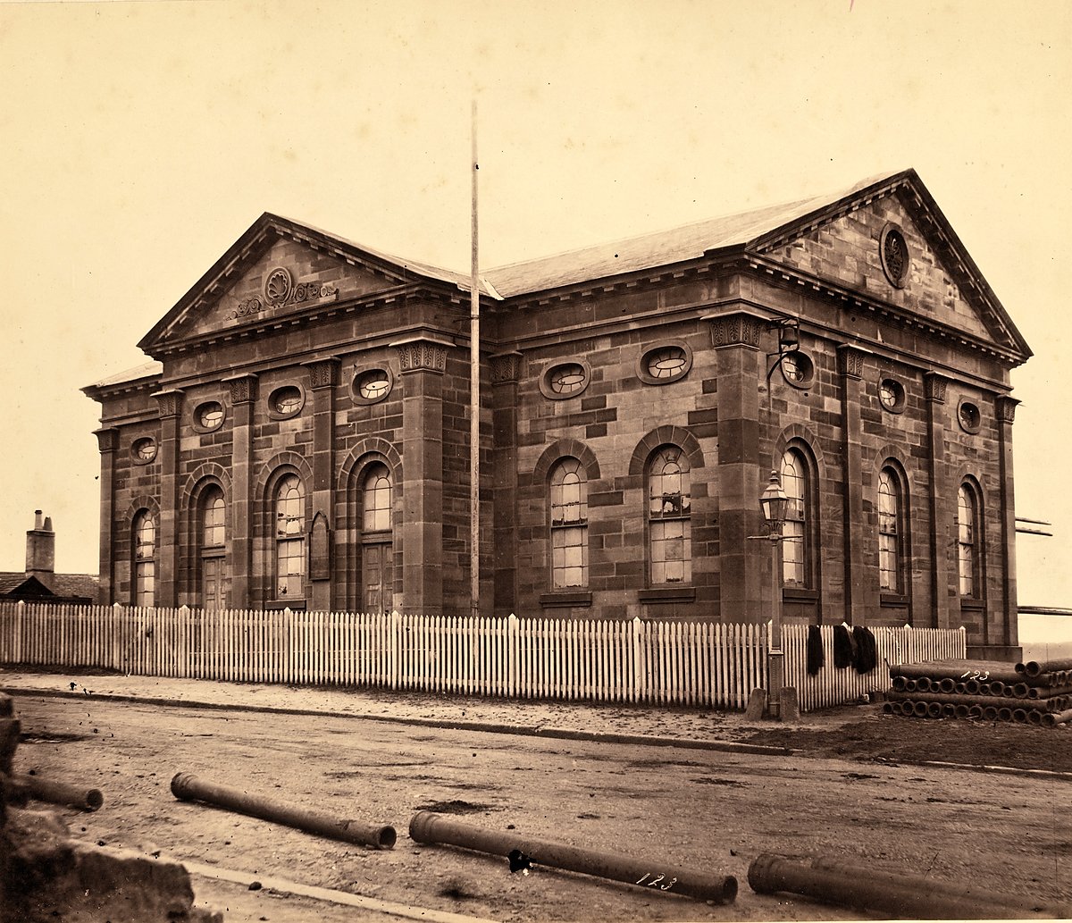 Mariners' Church, George Street, The Rocks — photograph, from George Street, c. 1860–71