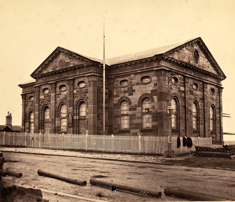 Mariners' Church, George Street, The Rocks — photograph, from George Street, c. 1860–71