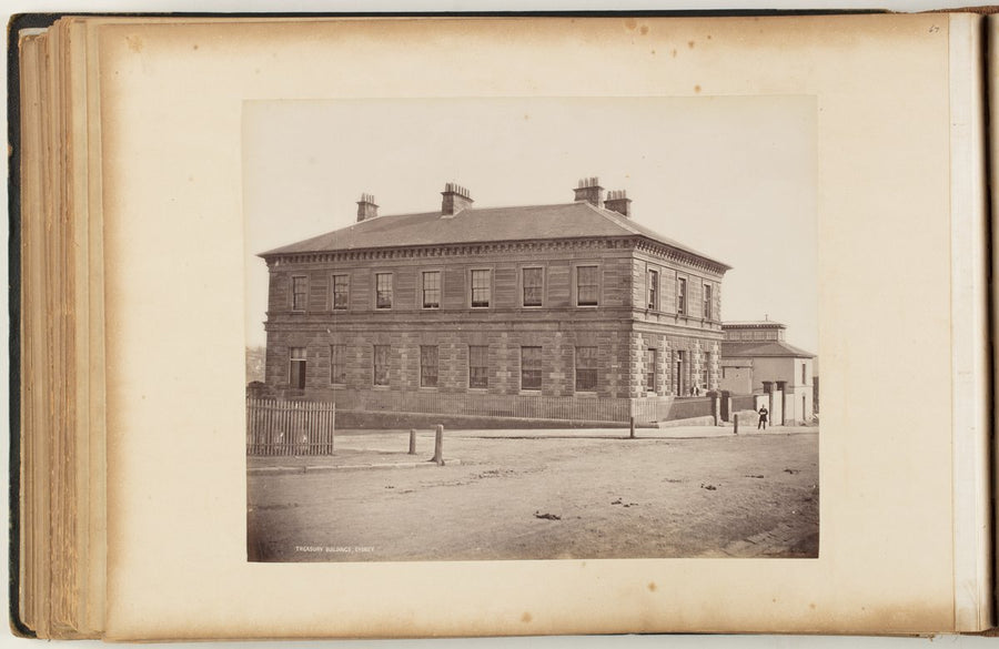 Colonial Treasury, Macquarie and Bridge Streets, Sydney — photograph, from Former Treasury Building (Colonial Treasury), Macquarie Street, Sydney, circa 1870