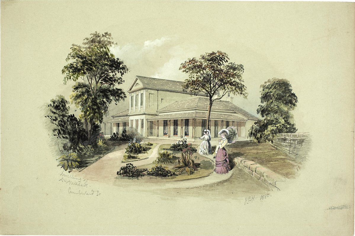 D. S. Mitchell's house, Cumberland Street, Sydney, 1880 — illustration, from Cumberland Street, circa 1880