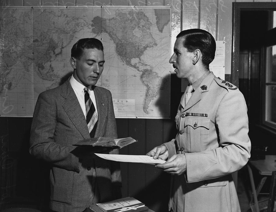 Army recruit's first day, Marrickville training depot, 1948 — photograph, from Marrickville, circa 1948