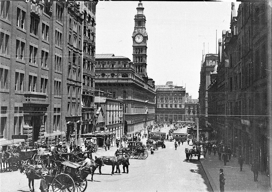 Moore Street, later Martin Place, Sydney, 1913 — photograph, from Martin Place, circa 1913