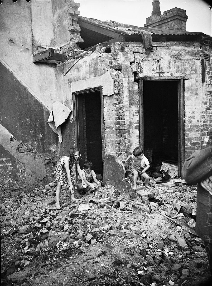 Children on the rubble of a cleared terrace, Surry Hills, 1950 — photograph, from Surry Hills, circa 1950