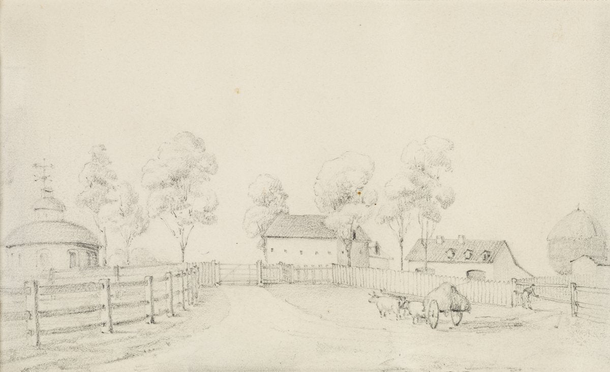 Governor's Bath House and outbuildings, Government House Parramatta — illustration, from Parramatta Park, circa 1844