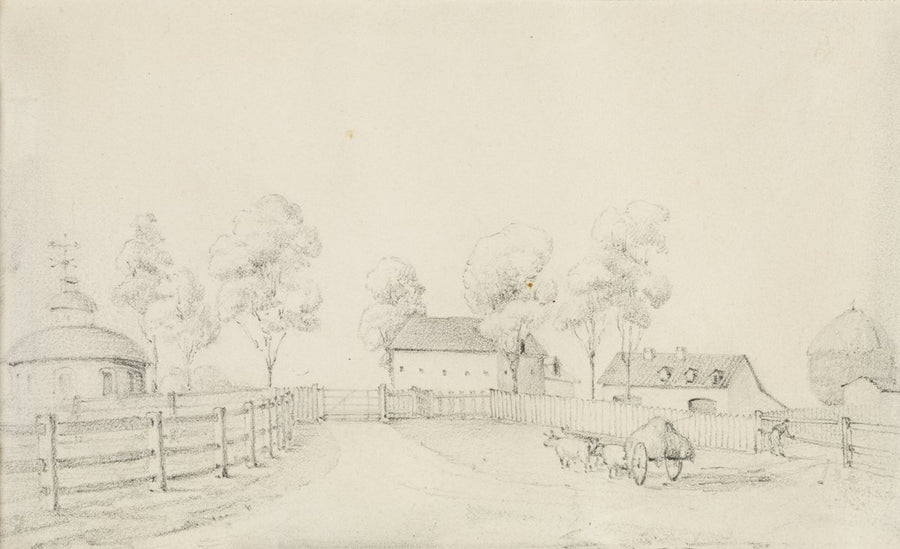 Governor's Bath House and outbuildings, Government House Parramatta — illustration, from Parramatta Park, circa 1844