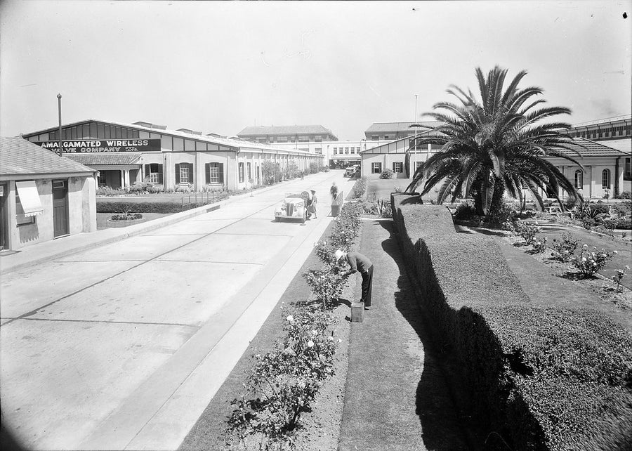 Amalgamated Wireless Valve Company factory, Ashfield — photograph, from Ashfield, c. 1942–49