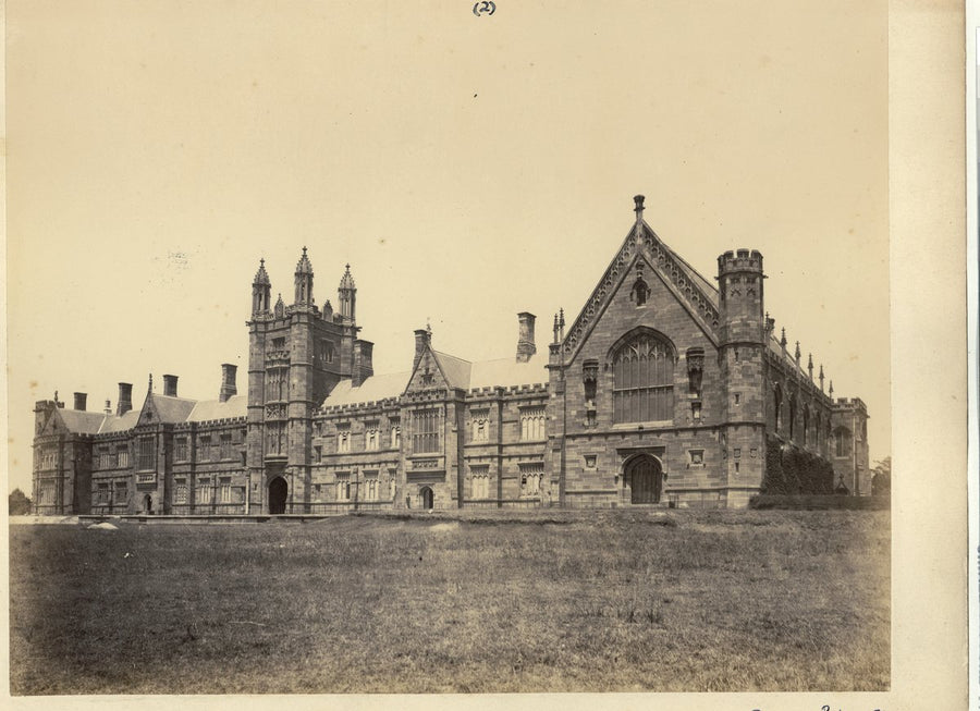 University of Sydney main building and Great Hall, after 1874 — photograph, from University of Sydney, Camperdown, circa 1874