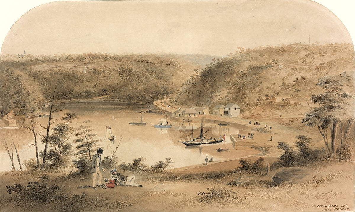 Whaling station relics at Mosman Bay, near Sydney — illustration, from Mosman Bay, circa 1856