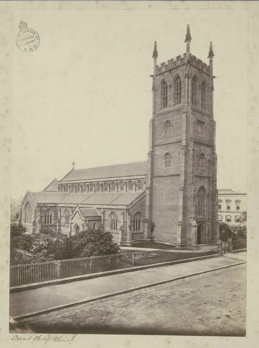 St Philip's Church, Church Hill, Sydney — photograph, from St Philip's Anglican Church, York Street, Sydney, circa 1875