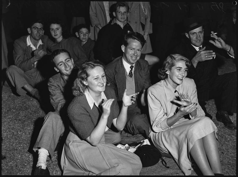Audience at the North Sydney Music Shell, 1948 — photograph, from North Sydney Music Shell, St Leonards Park, North Sydney, circa 1948