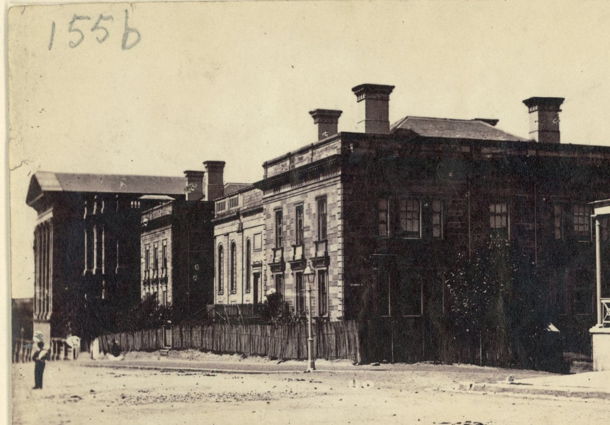 Sydney Grammar School, College Street, 1870 — photograph, from Sydney Grammar School, College Street, Sydney, circa 1870