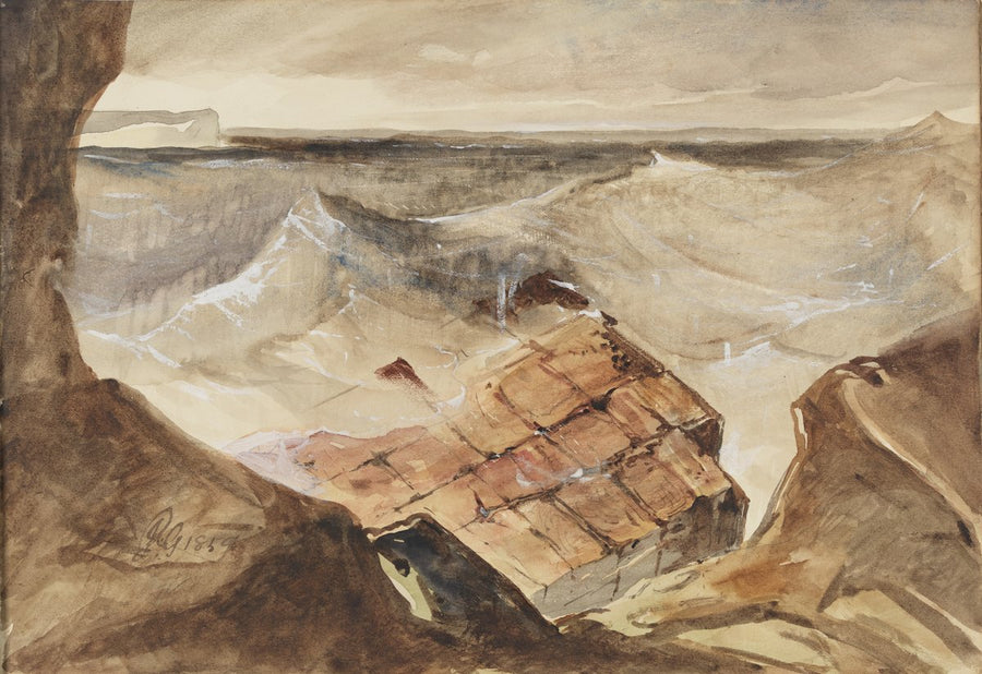 Rock platform on the New South Wales coast, 1859 — illustration, circa 1859