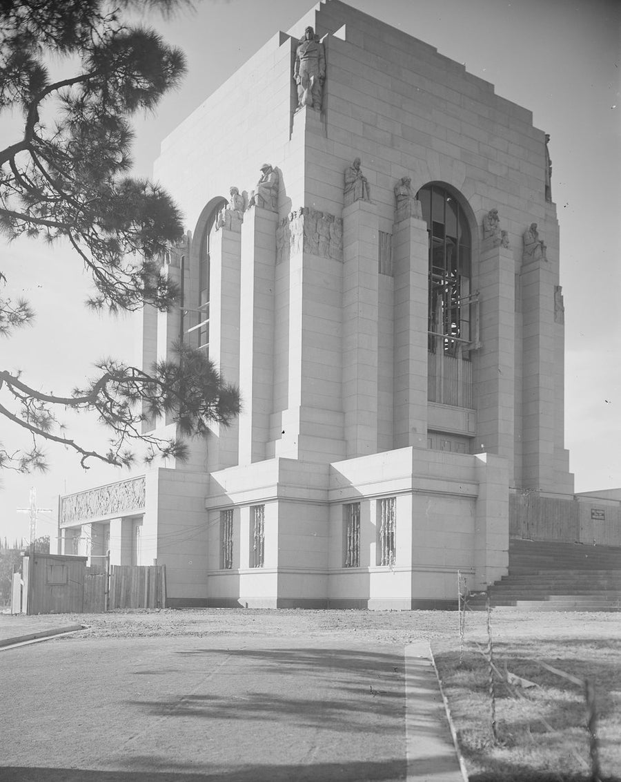 Anzac Memorial, Hyde Park, nearing completion, 1934 — photograph, from Anzac Memorial, circa 1934