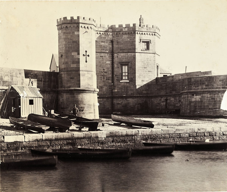 Fort Macquarie from the water, Bennelong Point — photograph, from Bennelong Point / Dubbagullee, c. 1861–1900