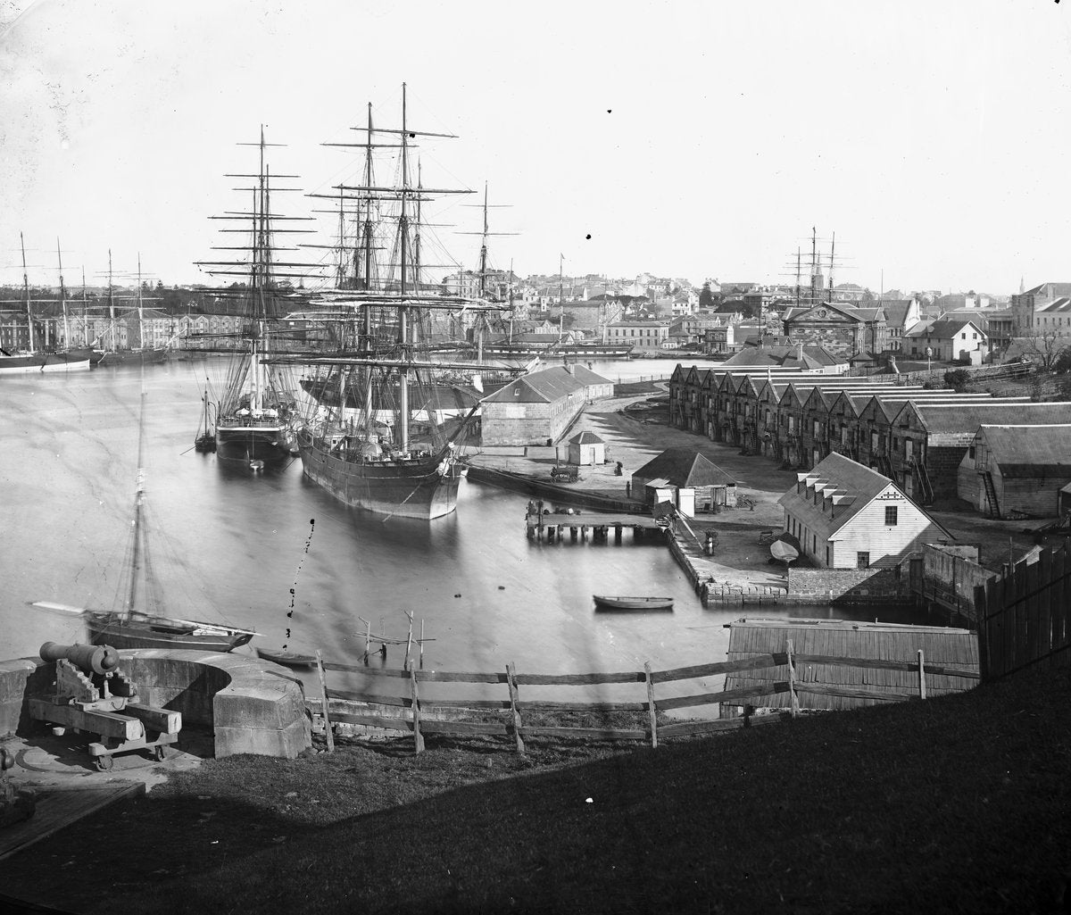 Circular Quay from Dawes Point, Sydney — photograph, from Dawes Point, circa 1872