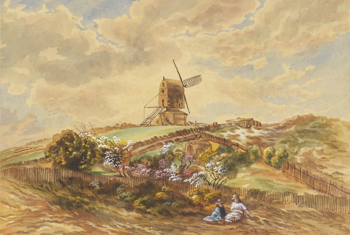 Hough's Windmill, Old South Head Road, Waverley — illustration, from Mill Hill Road, circa 1873