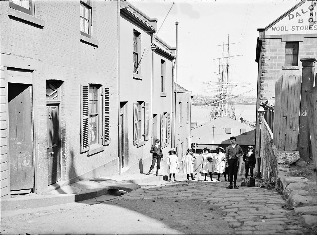 Children in Ferry Lane, The Rocks — photograph, from Ferry Lane, circa 2010