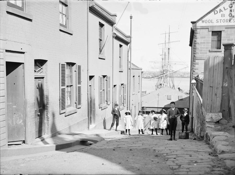 Children in Ferry Lane, The Rocks — photograph, from Ferry Lane, circa 2010