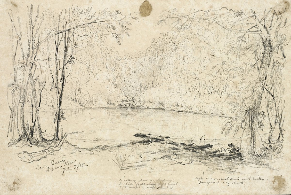 Bents Basin, Nepean River, sketched 3 July 1835 — illustration, from Greendale, circa 1835