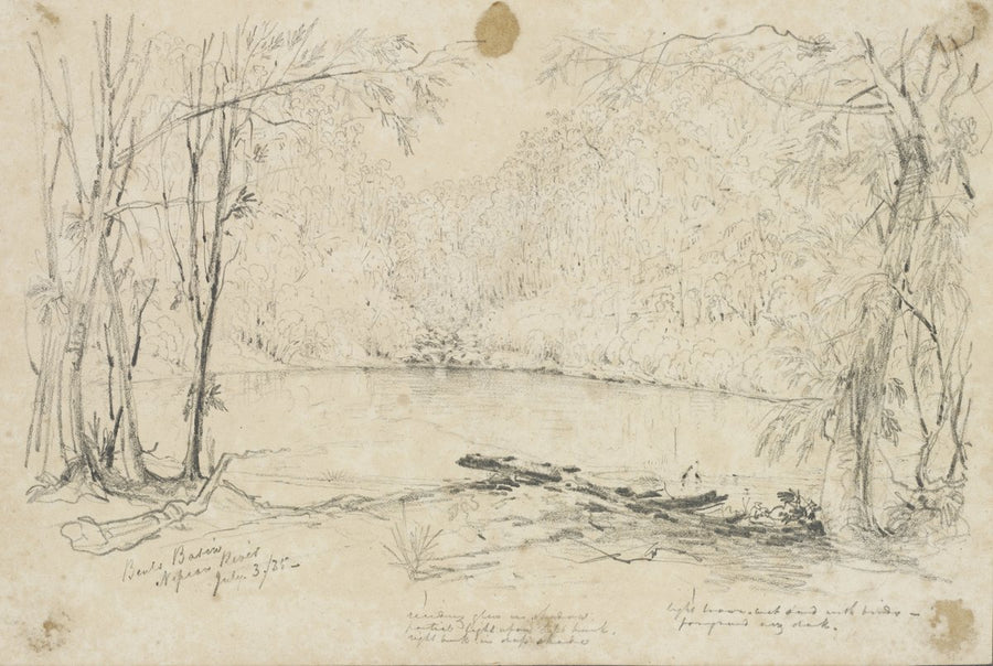 Bents Basin, Nepean River, sketched 3 July 1835 — illustration, from Greendale, circa 1835