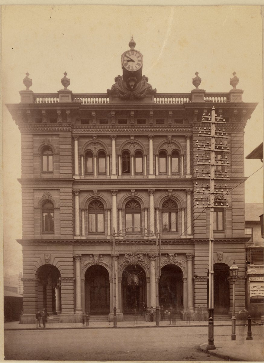 General Post Office, George Street, Sydney, before the clock tower — photograph, from General Post Office, George Street, Sydney, circa 1880